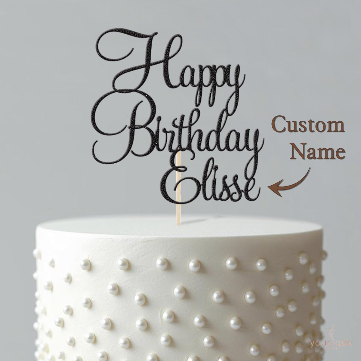 Personalised Swirling Script Cake Topper – Name - view 4