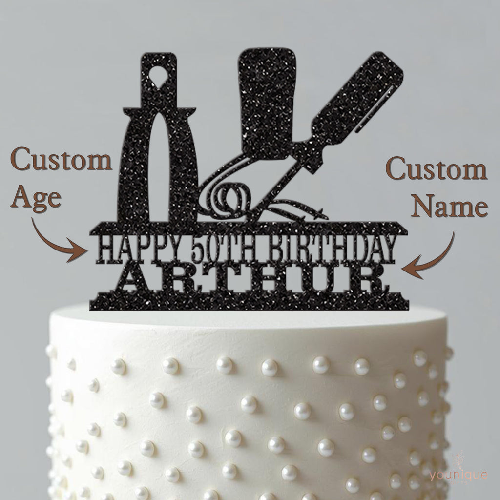 Personalised Electrician Birthday Cake Topper Any Age and Name - view 4