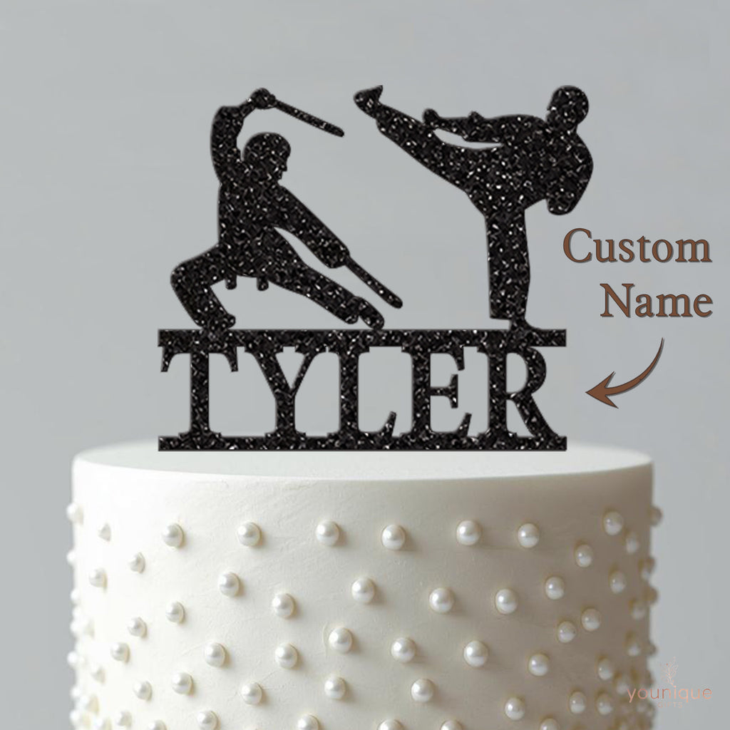 Personalised Martial Arts Cake Topper with Name - view 4