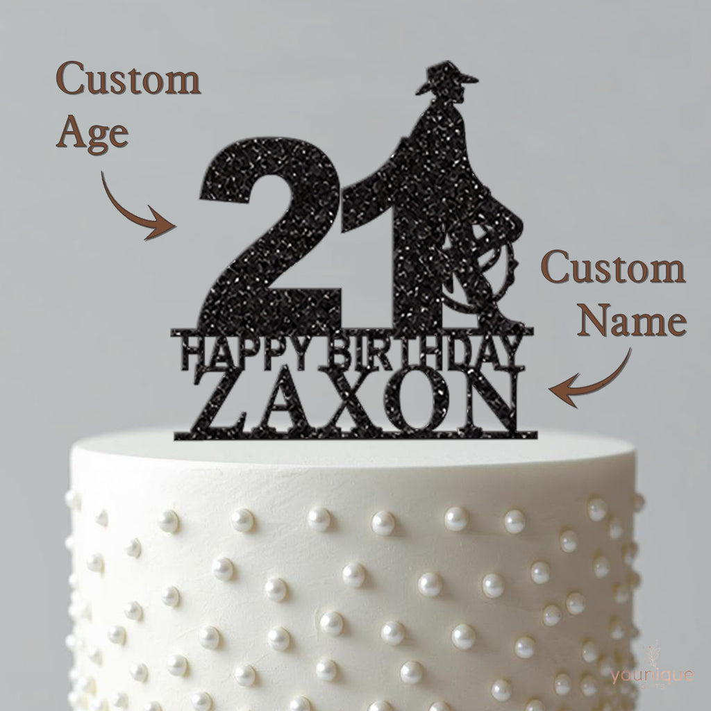 Personalised Cowboy Birthday Cake Topper Any Age and Name - view 4