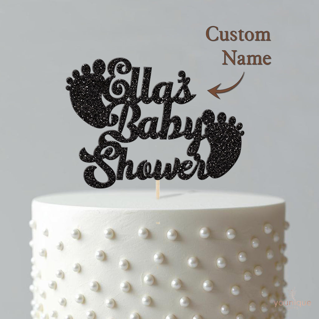 Personalised Baby Feet Baby Shower Cake Topper with Name - view 4