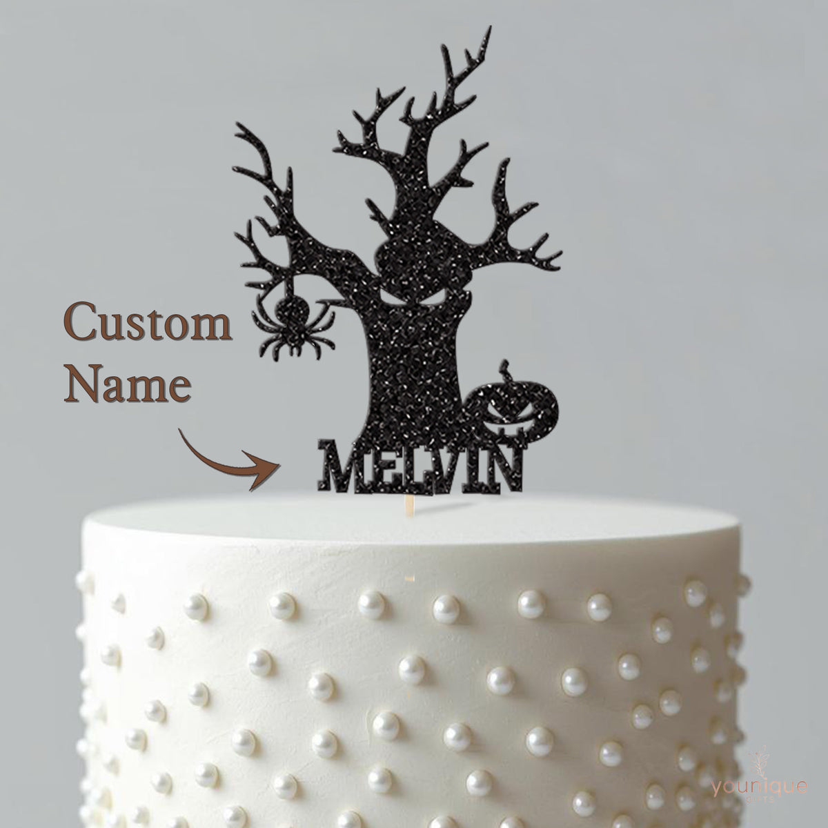 Personalised Halloween Tree Cake Topper with Name - view 4