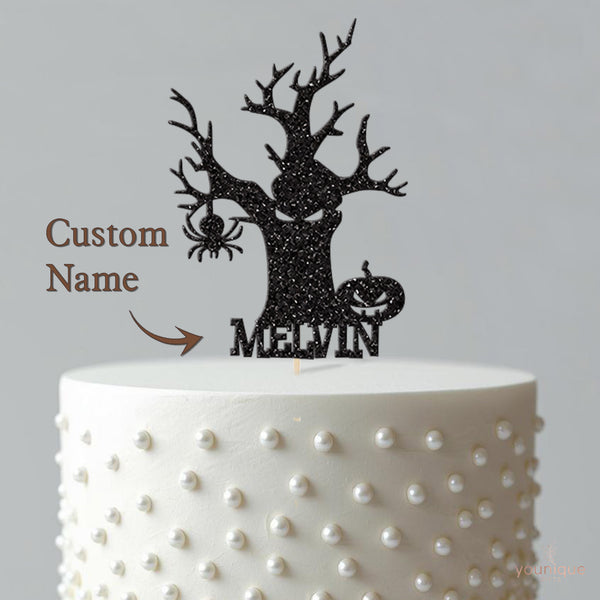 Personalised Halloween Tree Cake Topper with Name - view 4