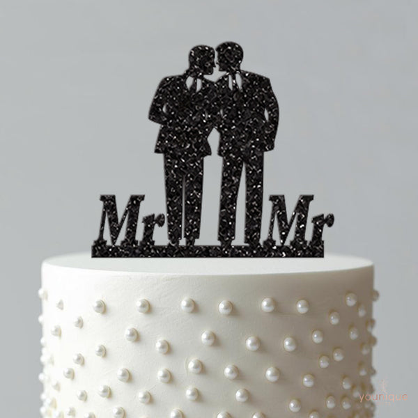 Mr and Mr Wedding Couple Cake Topper - view 4