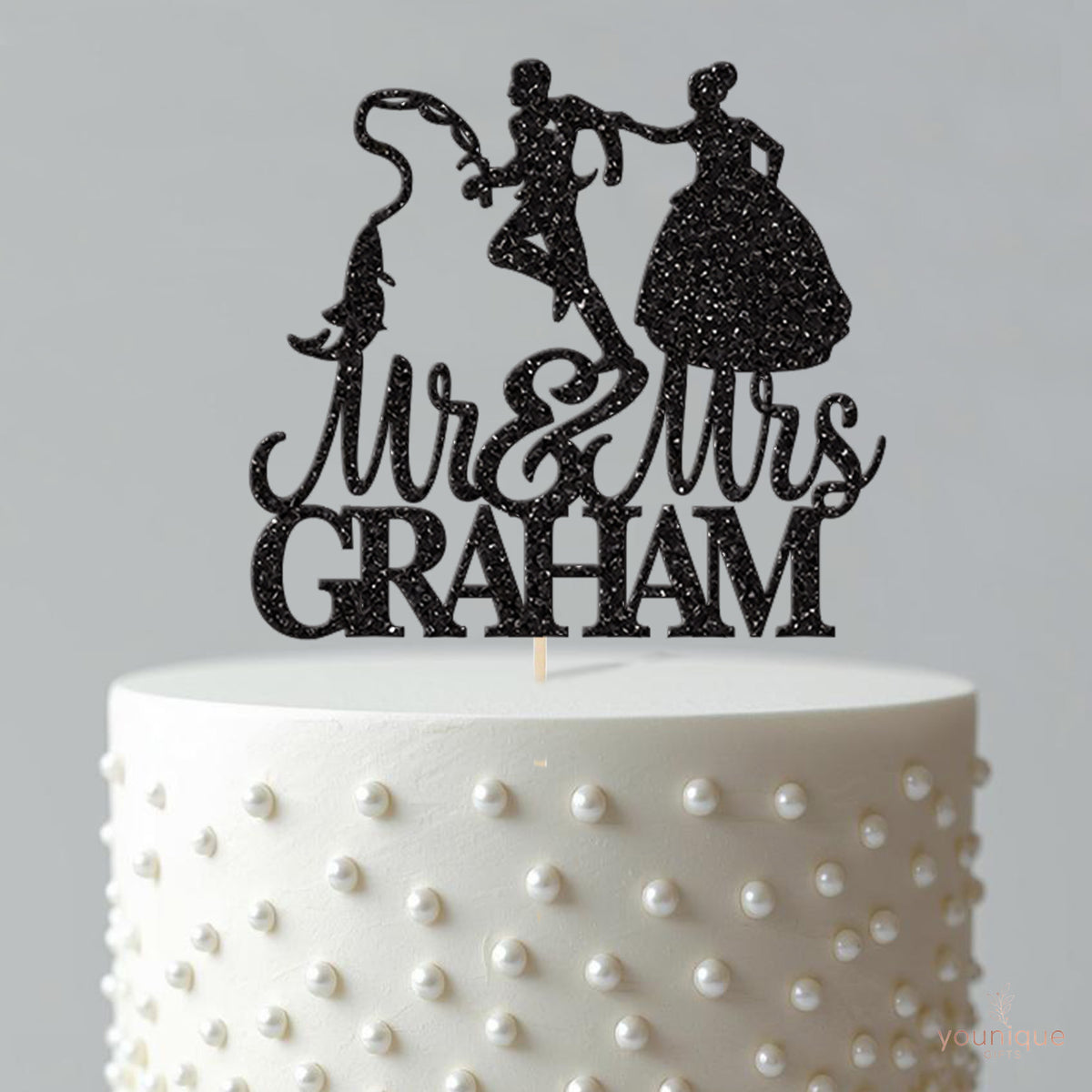 Personalised Fishing Couple Wedding Cake Topper with Surname - view 4