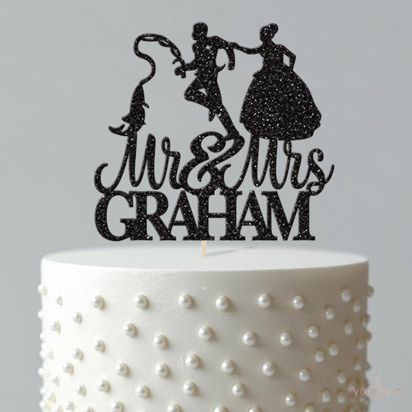 Personalised Fishing Couple Wedding Cake Topper with Surname - view 4