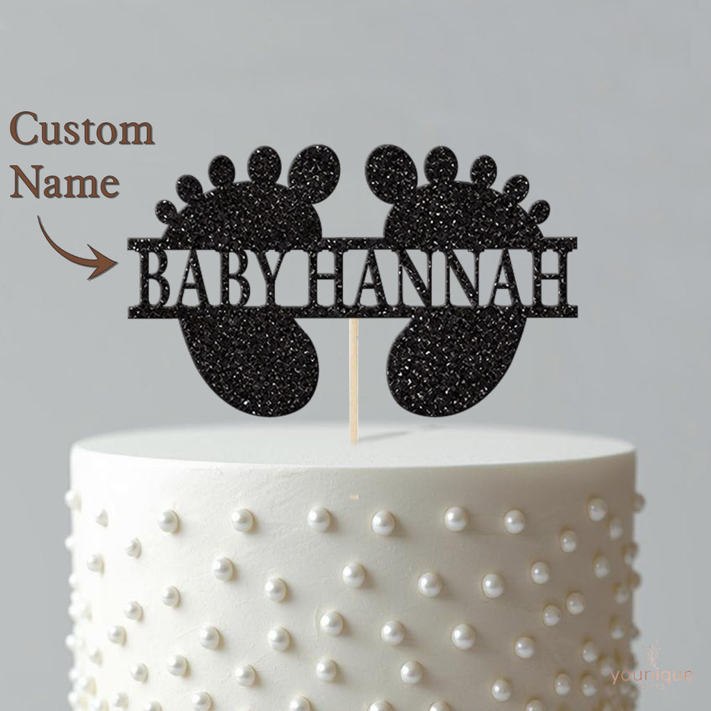 Personalised Baby Feet Cake Topper with Name - view 4