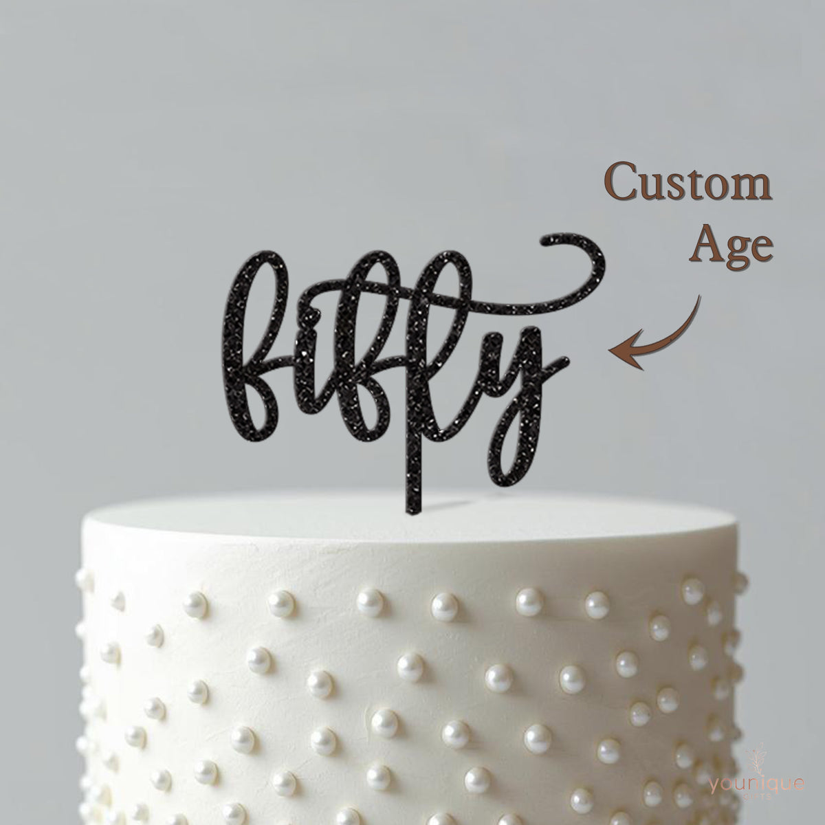 Fifty Script 50th Birthday Cake Topper - view 4