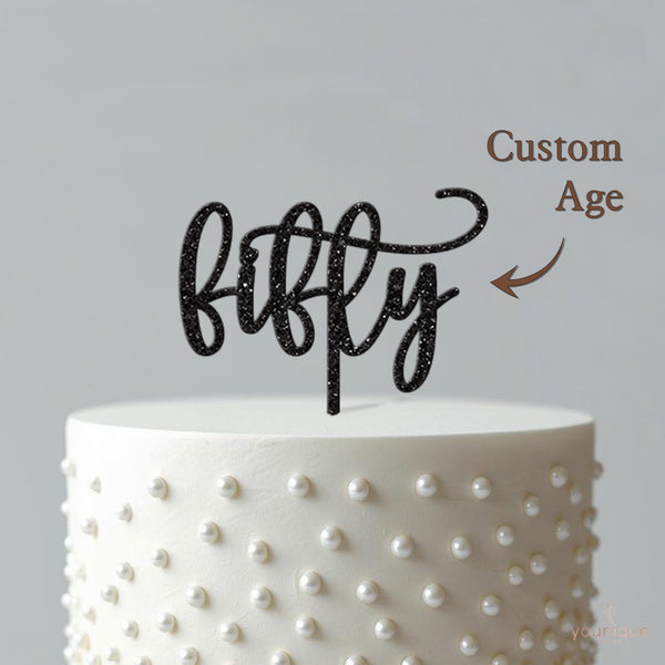 Fifty Script 50th Birthday Cake Topper - view 4