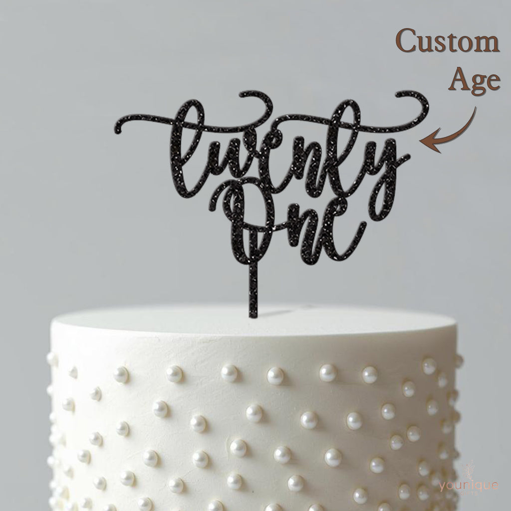 Twenty One Script 21st Birthday Cake Topper - view 4
