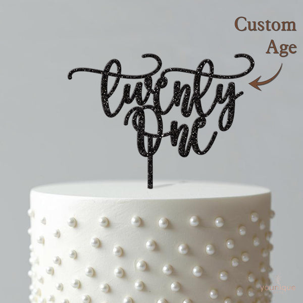 Twenty One Script 21st Birthday Cake Topper - view 4