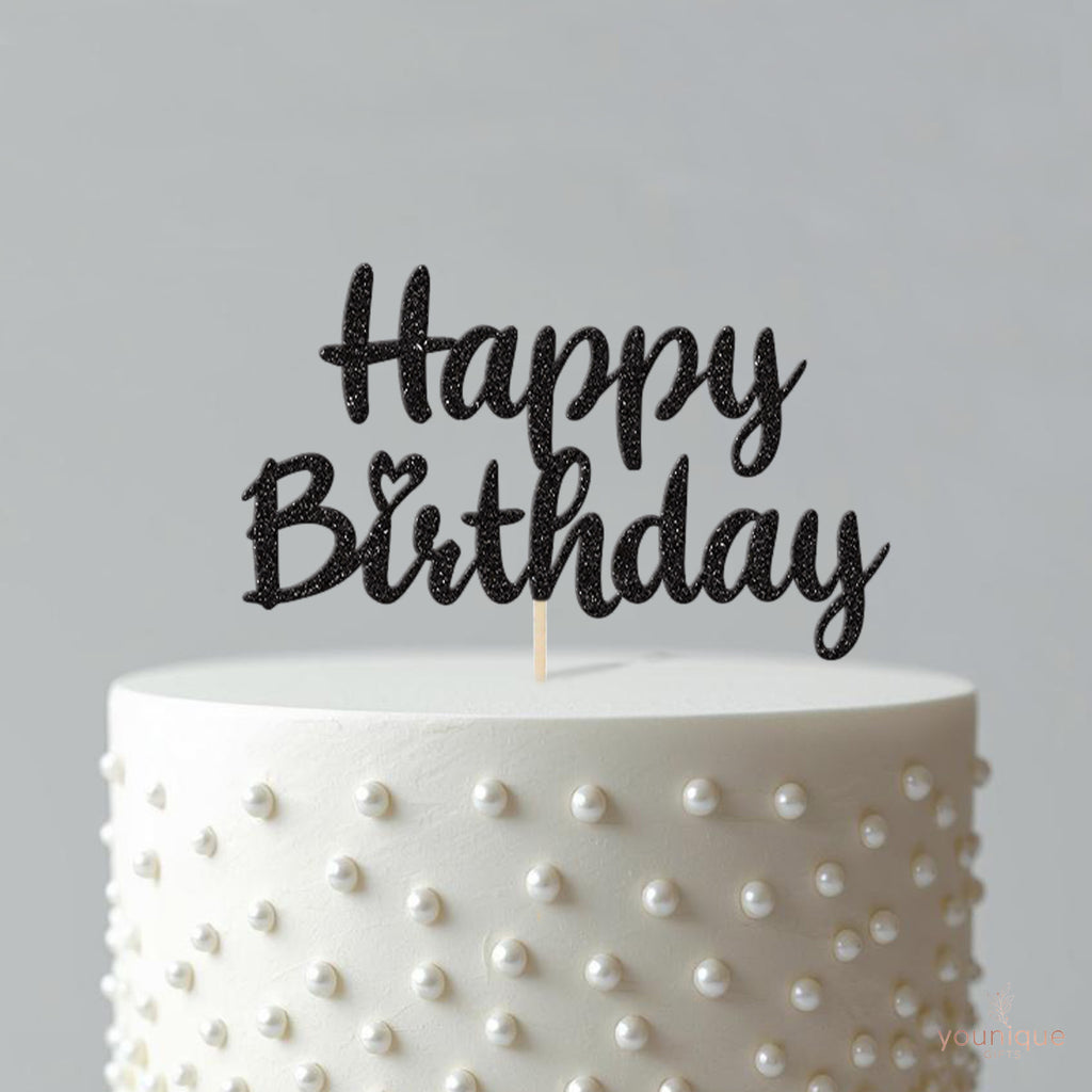 Happy Birthday Simple Script Cake Topper - view 4