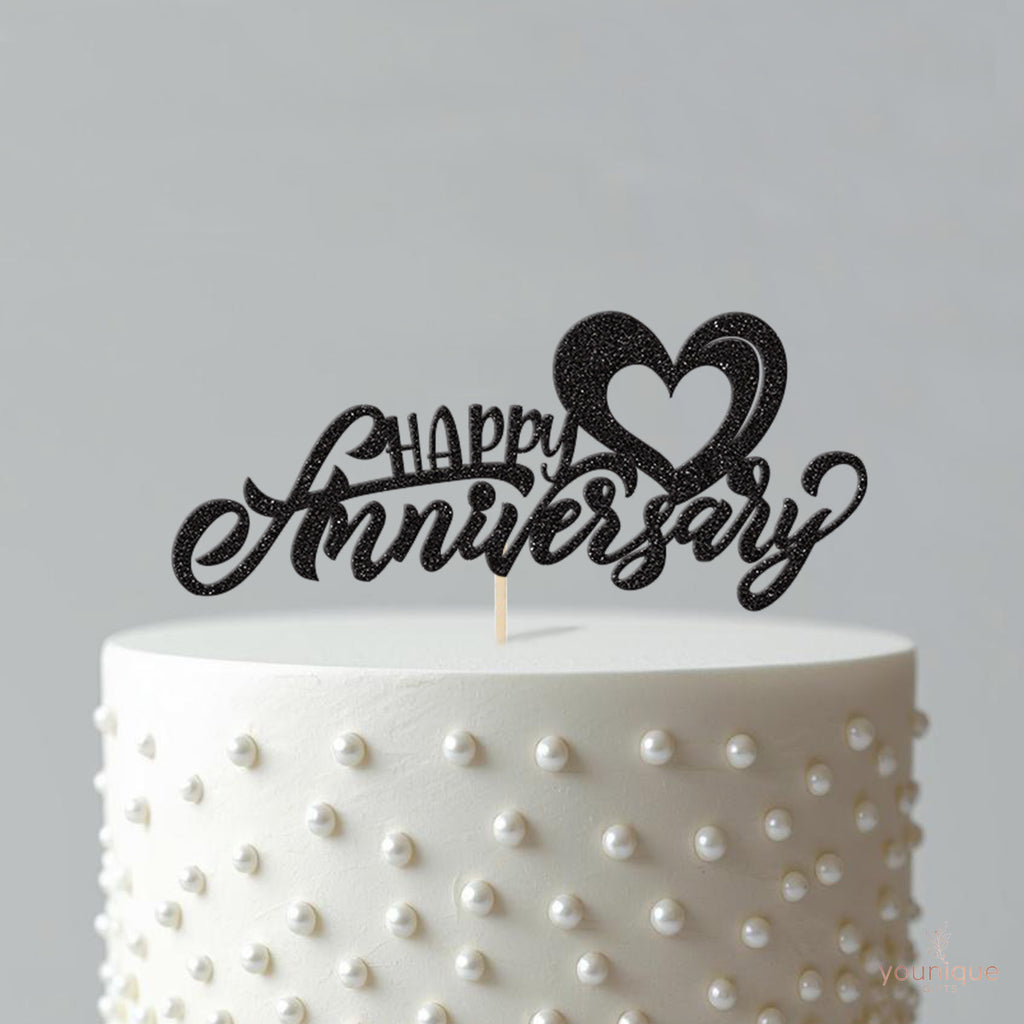 Happy Anniversary Heart Cake Topper - view 4