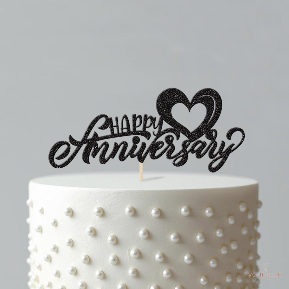 Happy Anniversary Heart Cake Topper - view 4