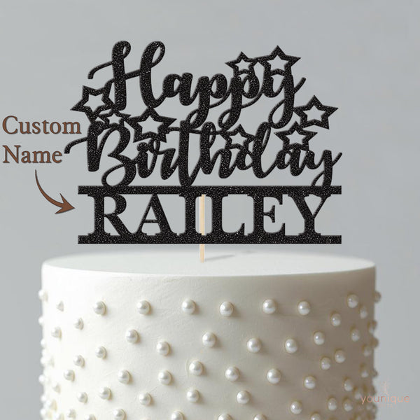 Personalised Stars Birthday Cake Topper with Name - view 4