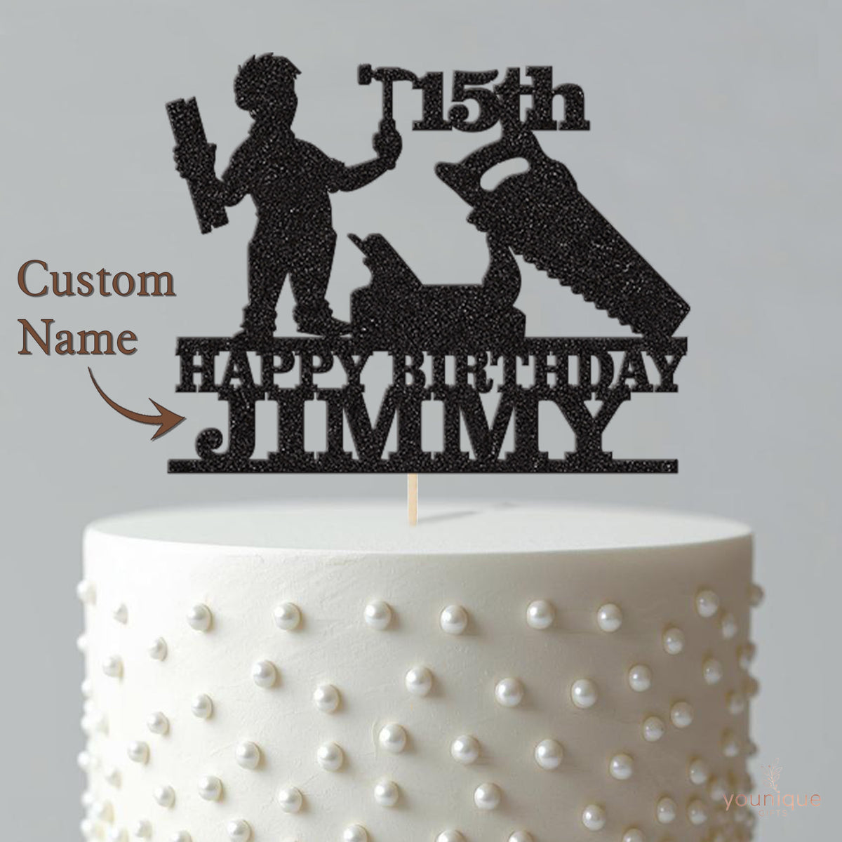 Personalised Handyman Birthday Cake Topper Any Age and Name - view 4