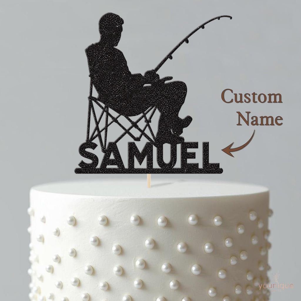 Personalised Fishing Cake Topper with Name - view 4