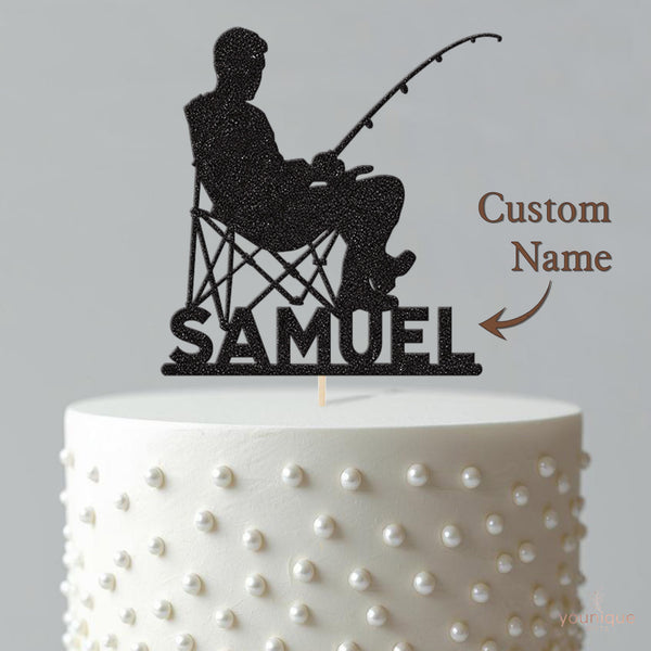 Personalised Fishing Cake Topper with Name - view 4