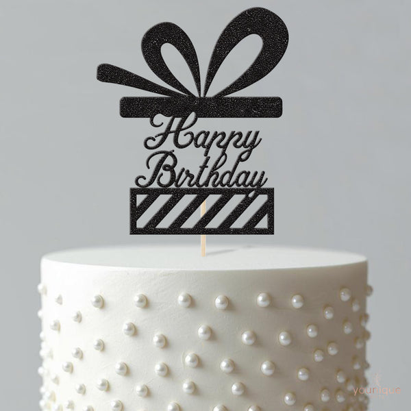 Happy Birthday Present and Bow Cake Topper - view 4