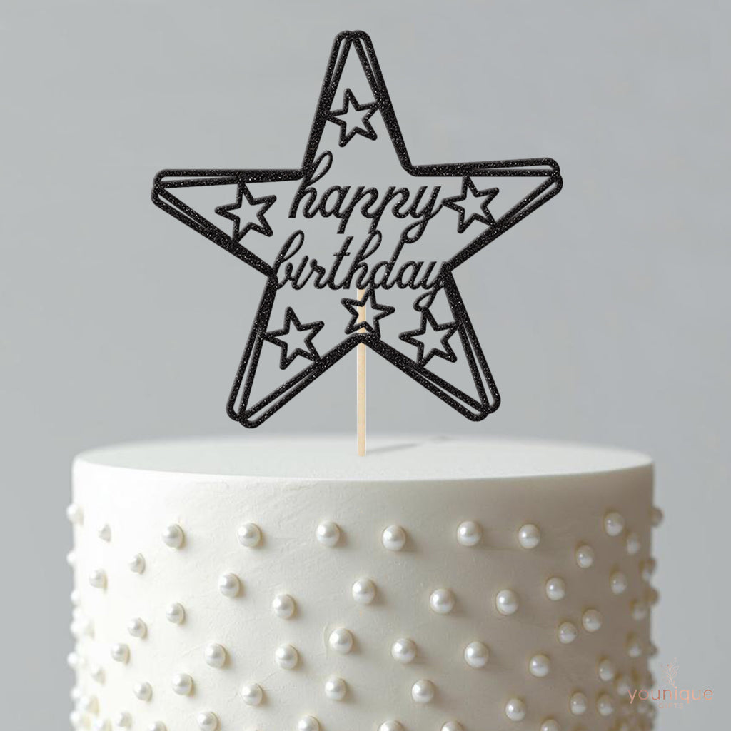 Happy Birthday Star Frame Cake Topper - view 4