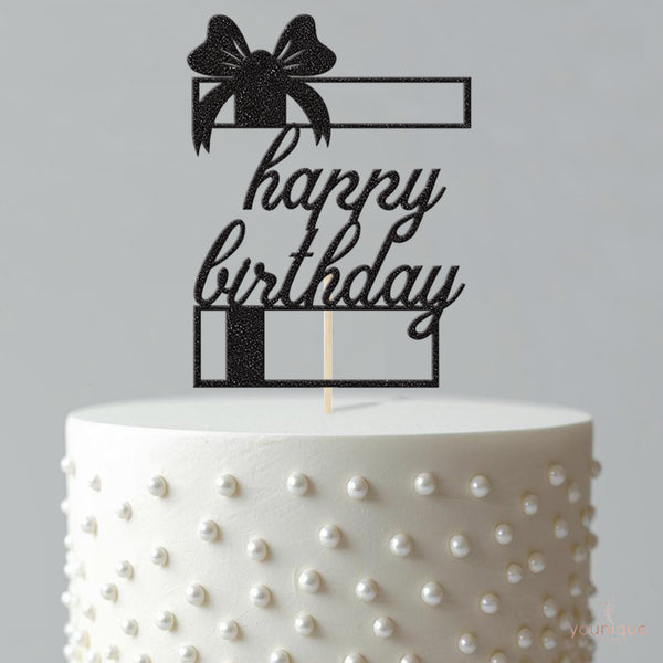 Happy Birthday Gift Box Cake Topper - view 4
