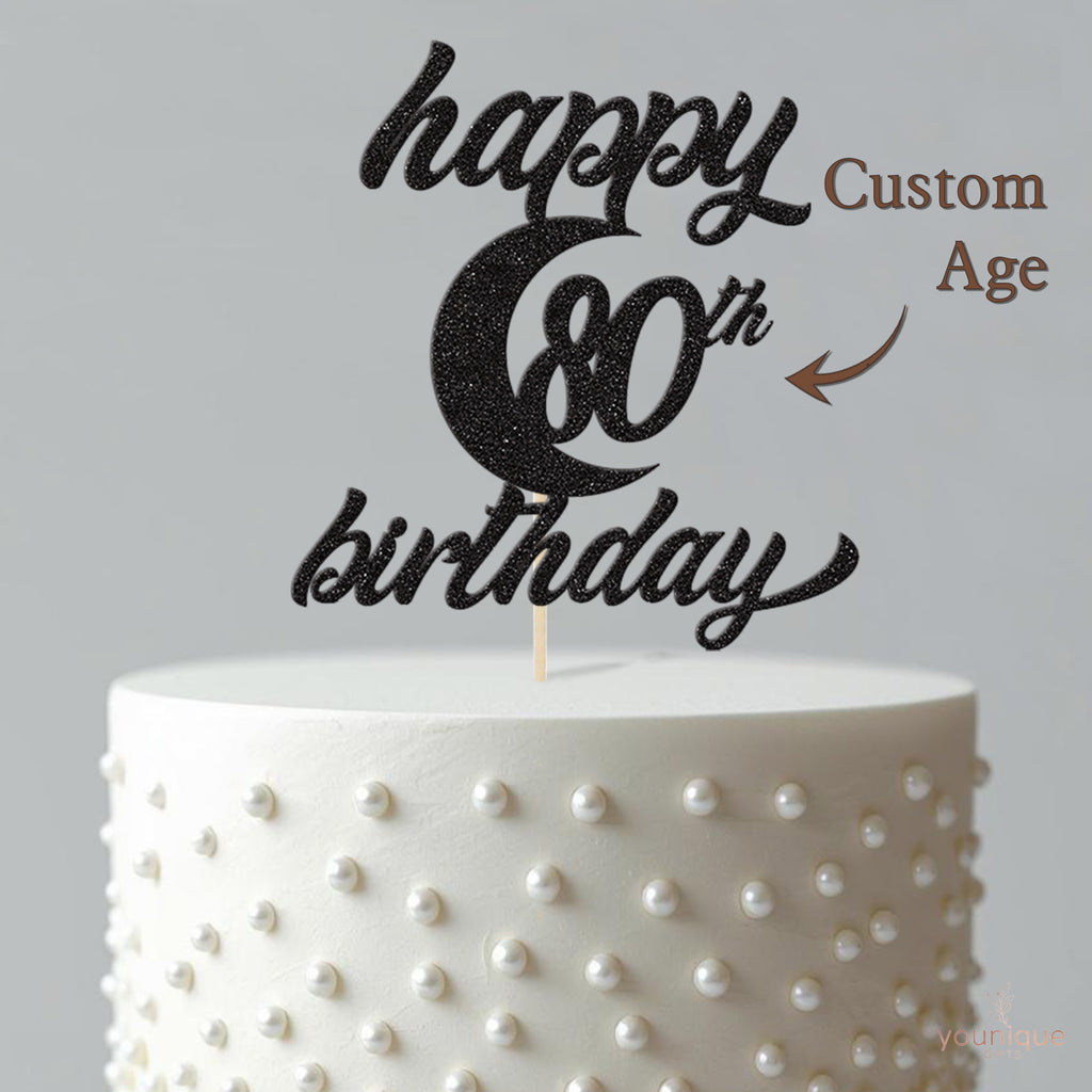 Personalised Crescent Moon Birthday Cake Topper – Age - view 4