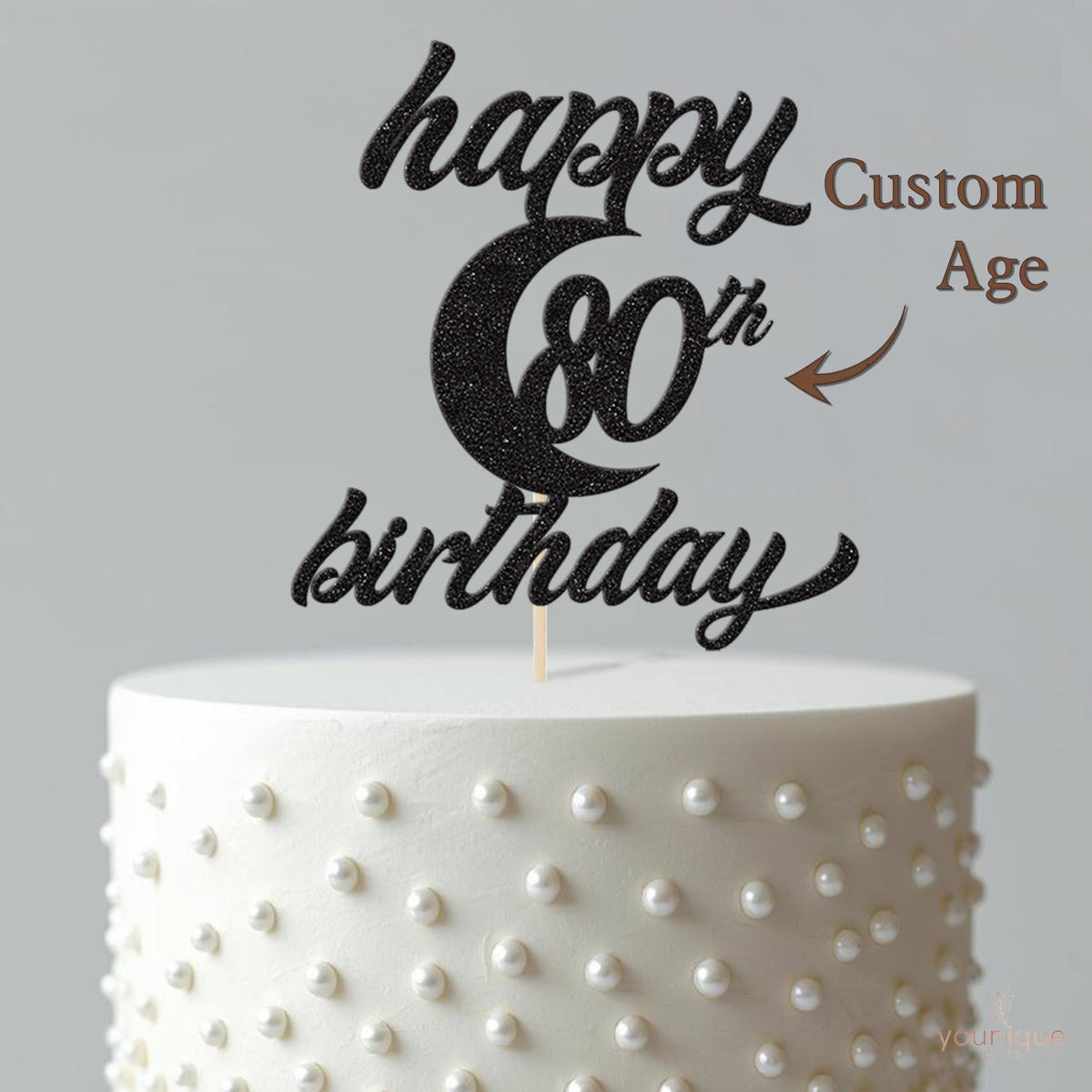 Personalised Crescent Moon Birthday Cake Topper – Age - view 4