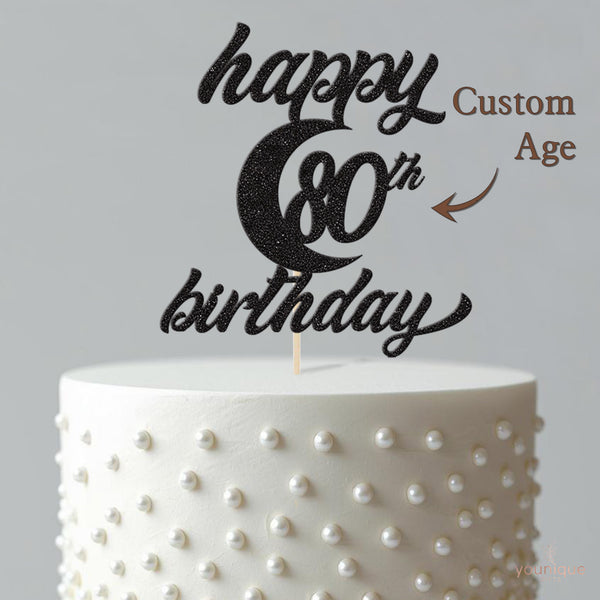 Personalised Crescent Moon Birthday Cake Topper – Age - view 4
