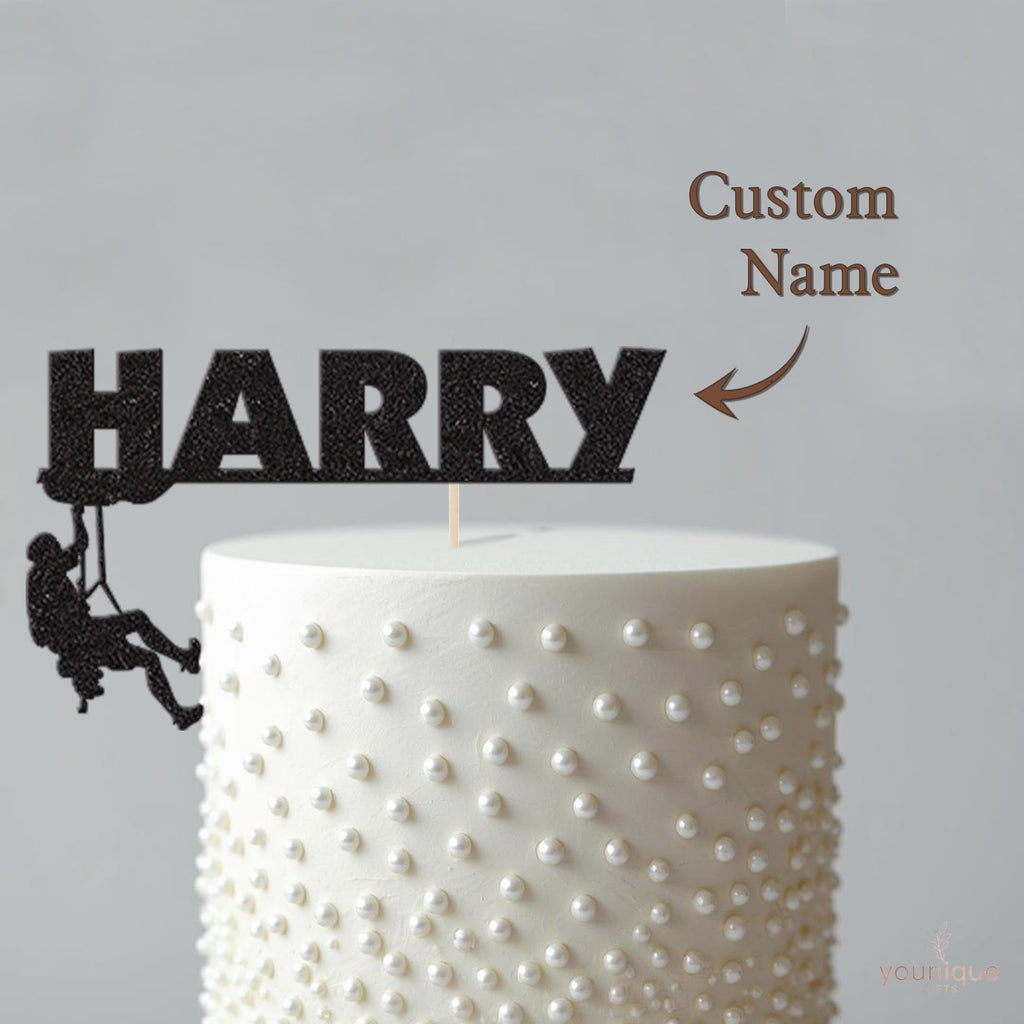 Personalised Rock Climber Cake Topper with Name - view 4