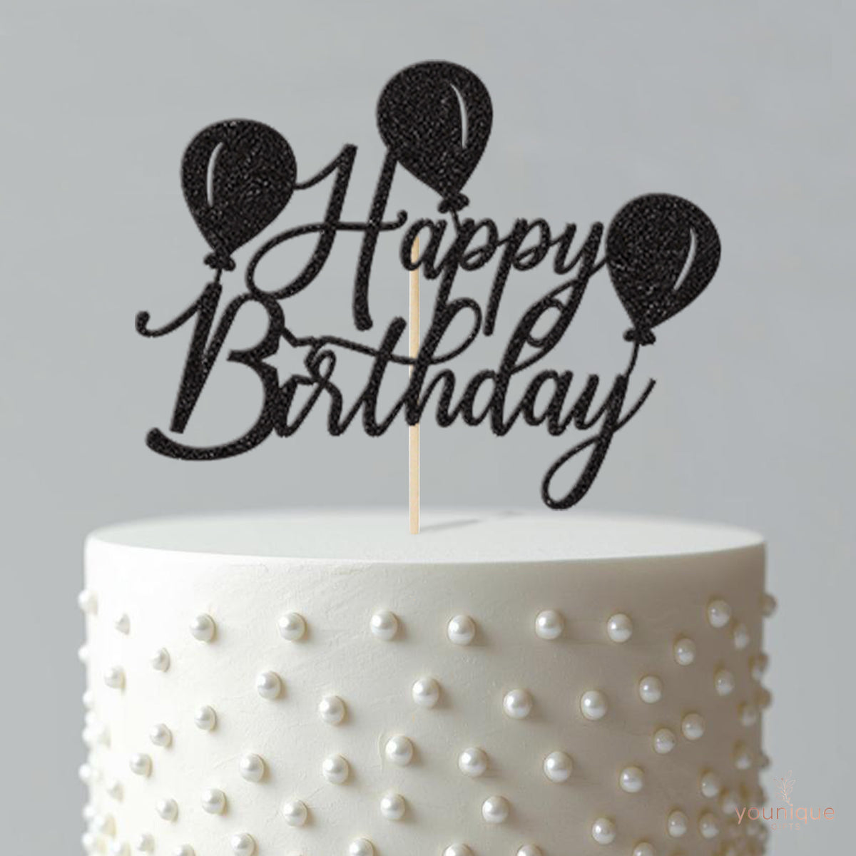 Happy Birthday Three Balloons Cake Topper - view 4