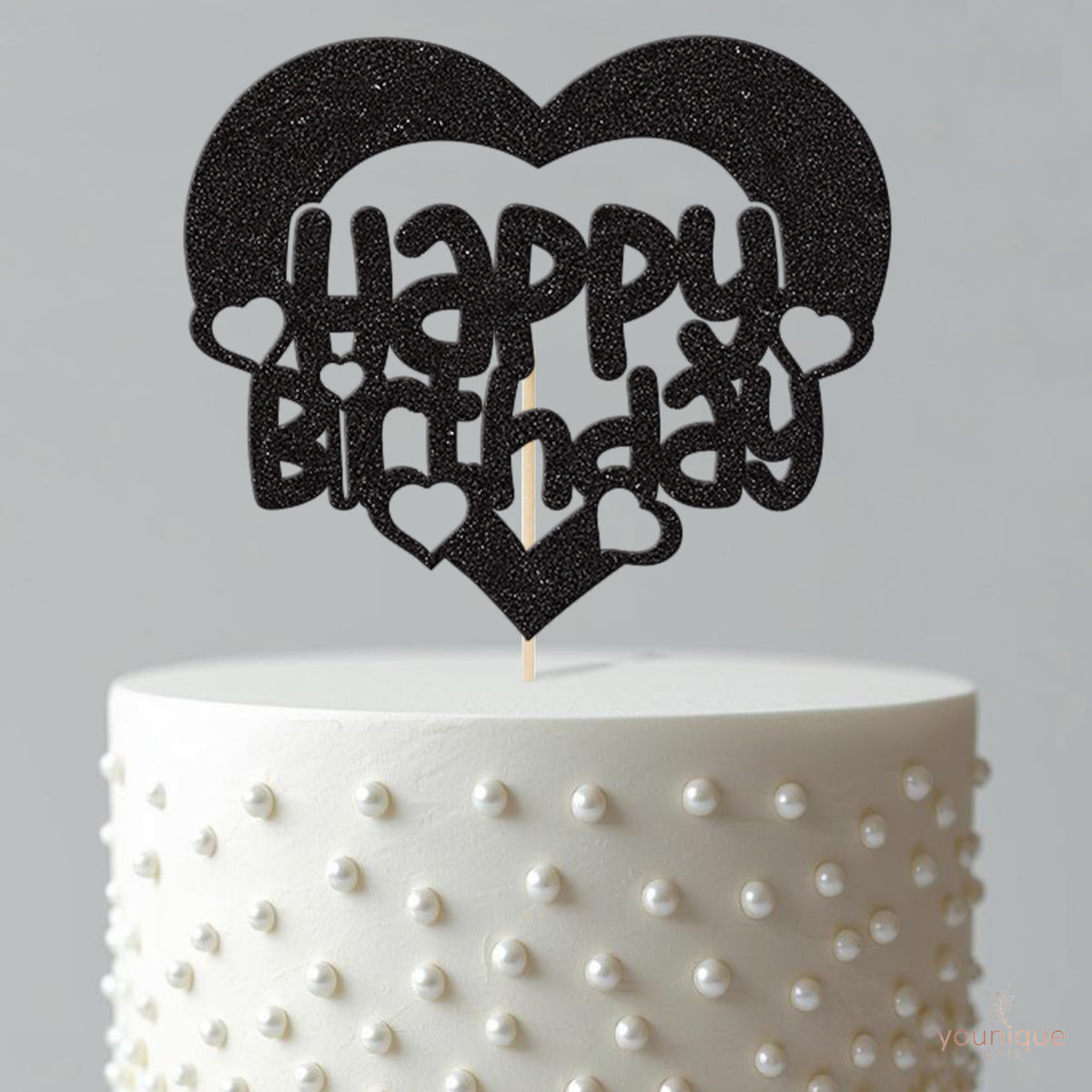 Happy Birthday Heart Frame Cake Topper - view 4