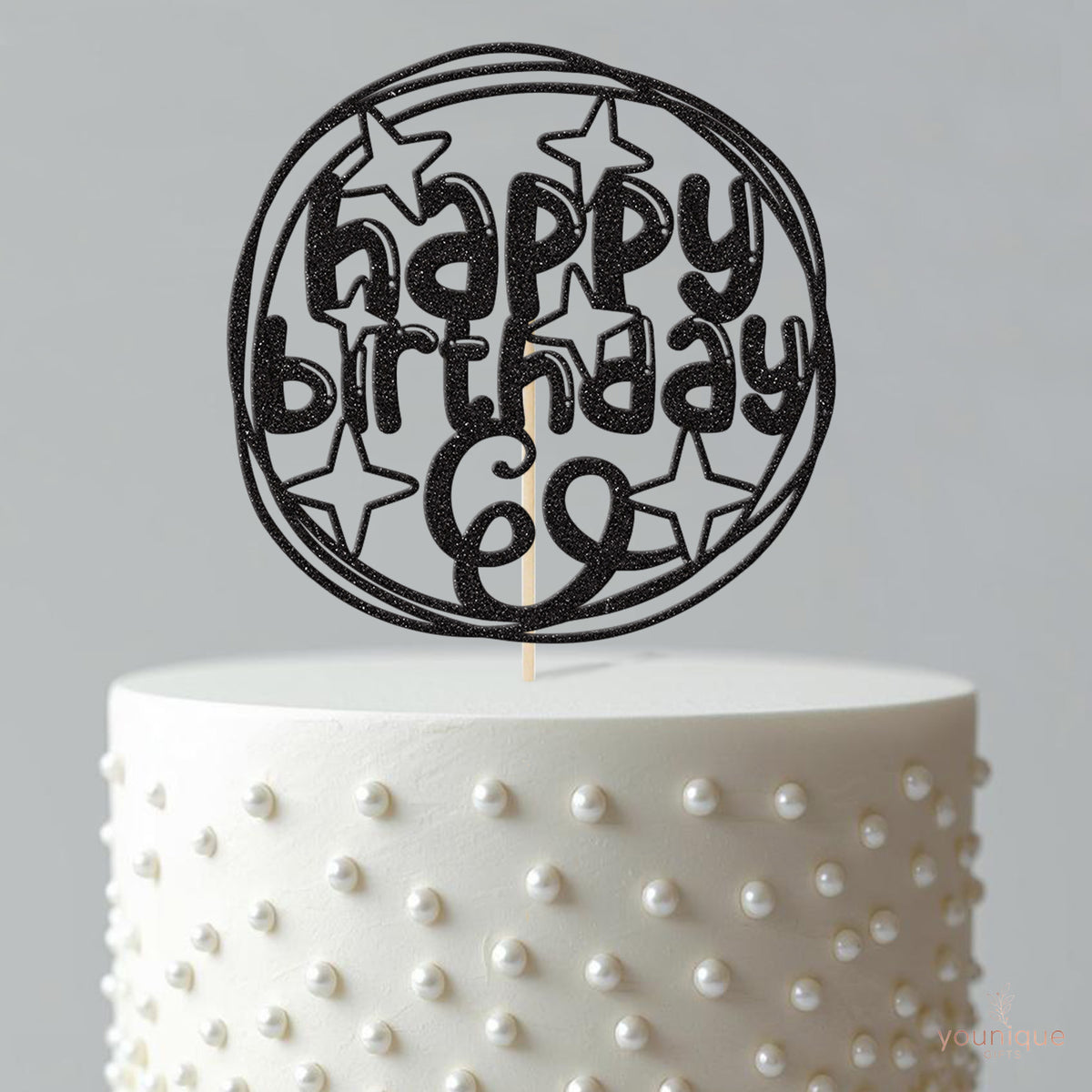 Personalised Stars and Circles Birthday Cake Topper Any Age - view 4