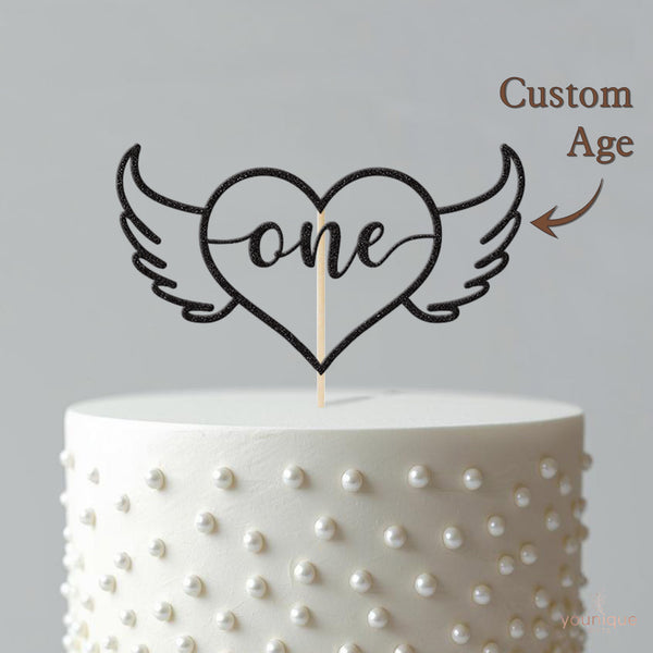 One Heart and Wings First Birthday Cake Topper - view 4