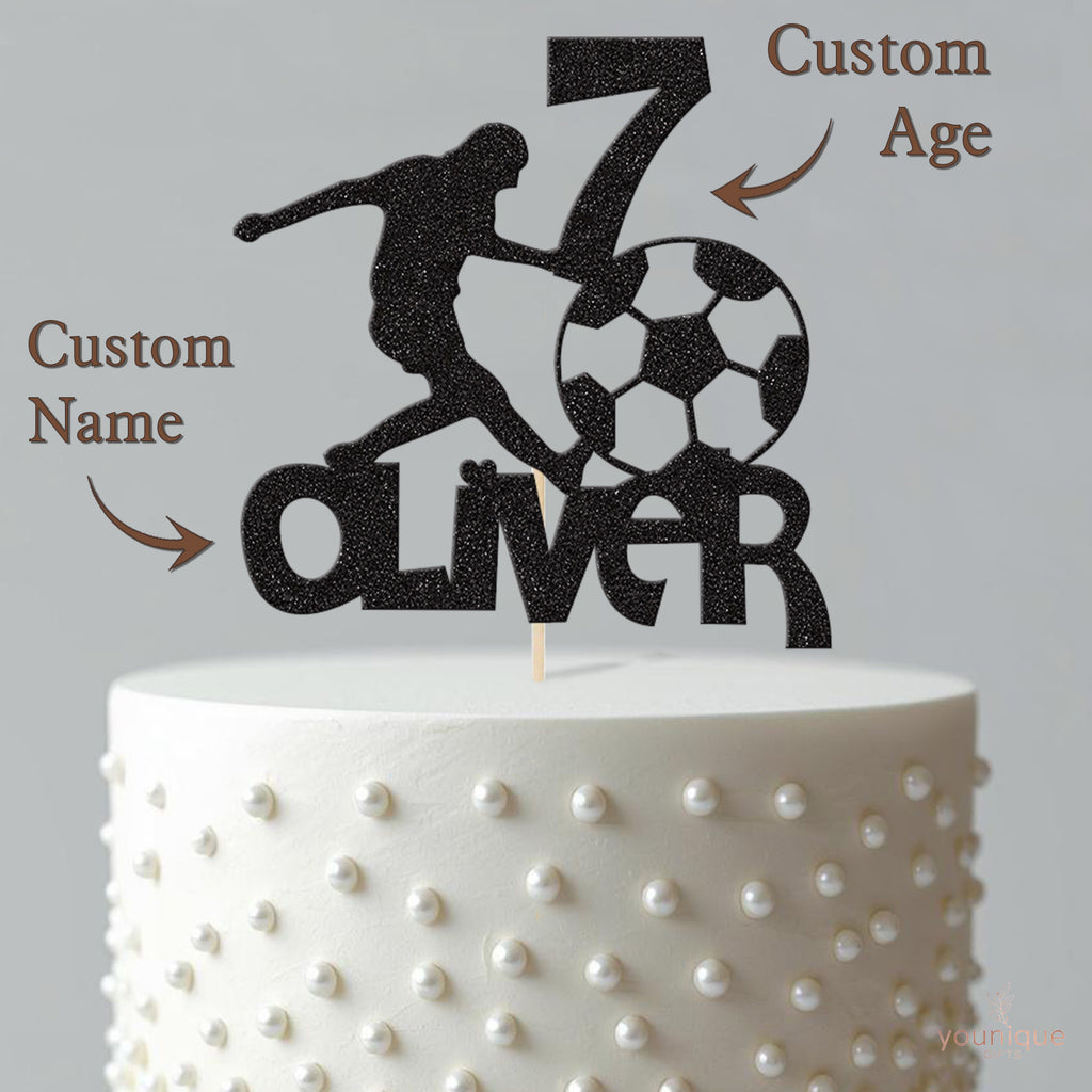 Personalised Football Cake Topper Any Age and Name - view 4