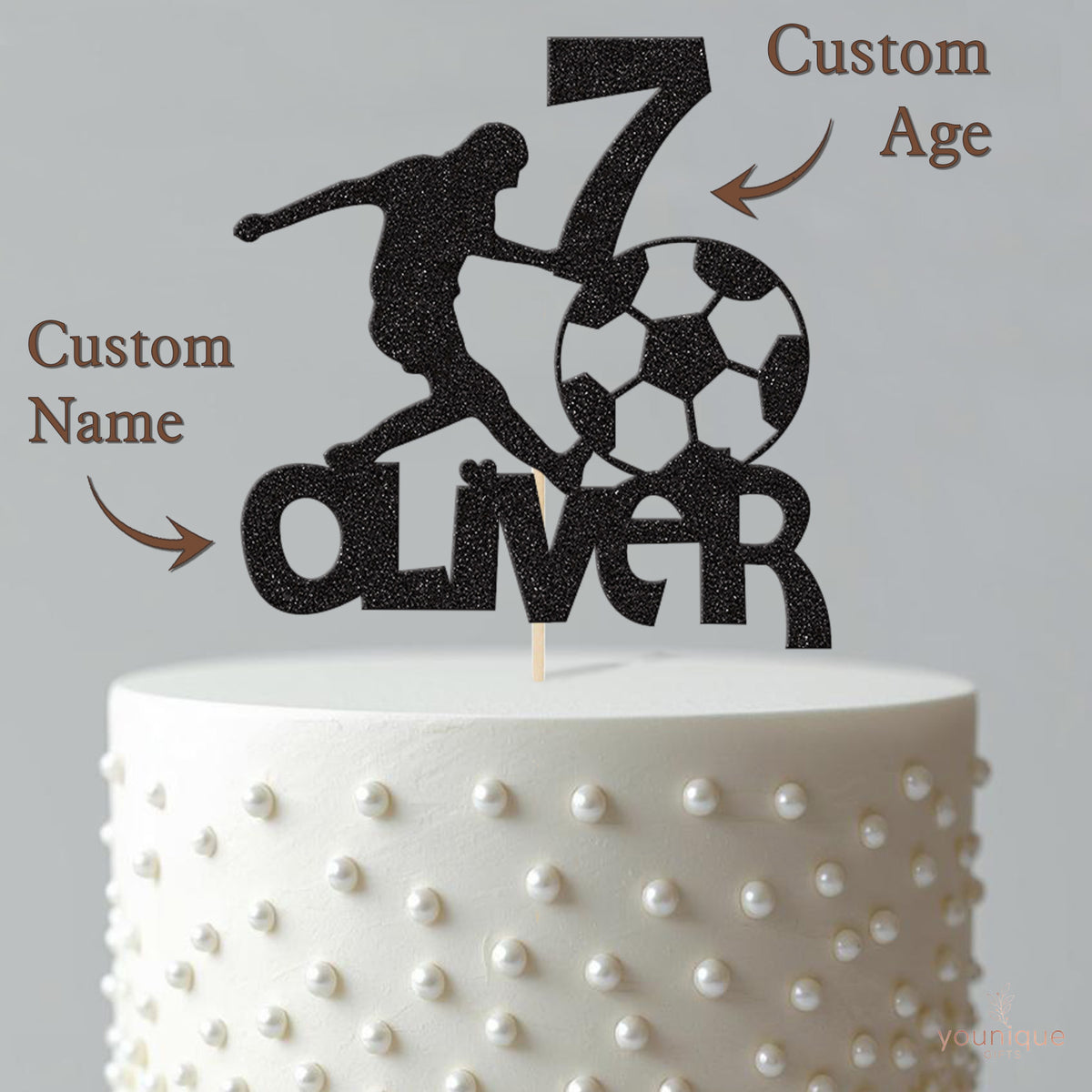 Personalised Football Cake Topper Any Age and Name - view 4