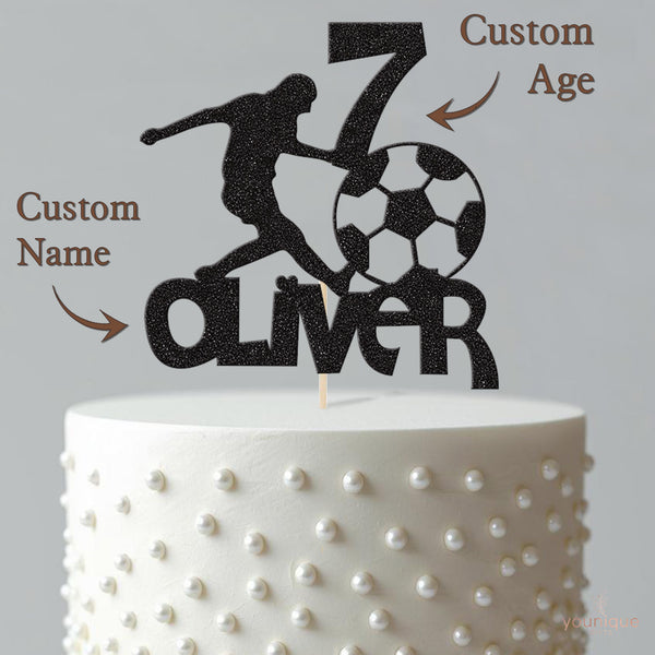 Personalised Football Cake Topper Any Age and Name - view 4