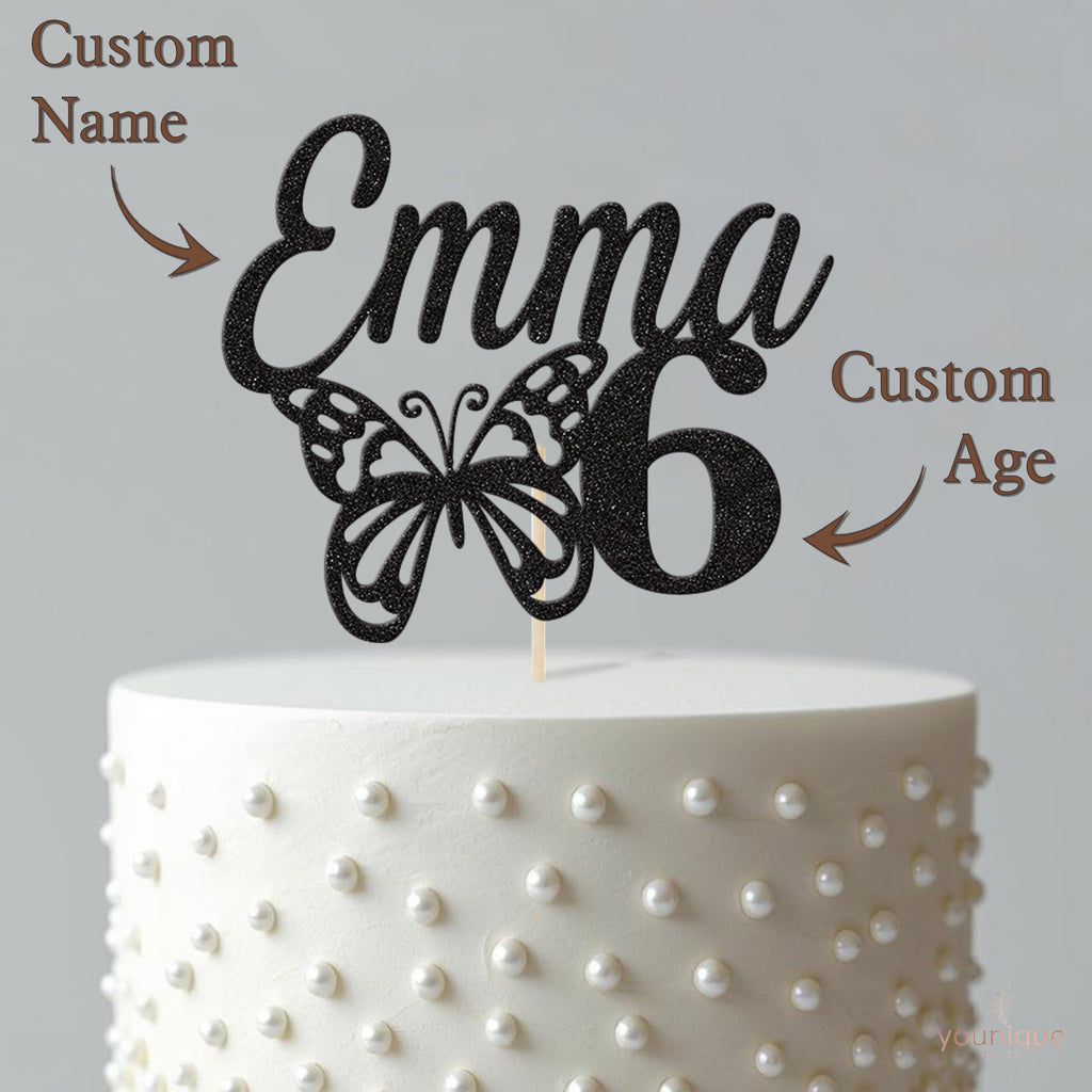 Personalised Butterfly Birthday Cake Topper Any Age and Name - view 4