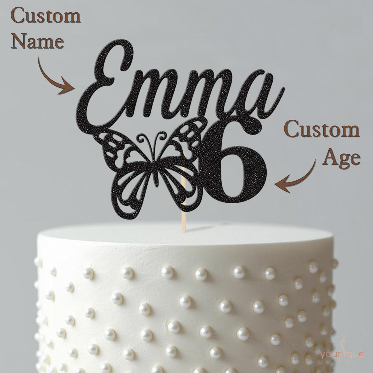 Personalised Butterfly Birthday Cake Topper Any Age and Name - view 4