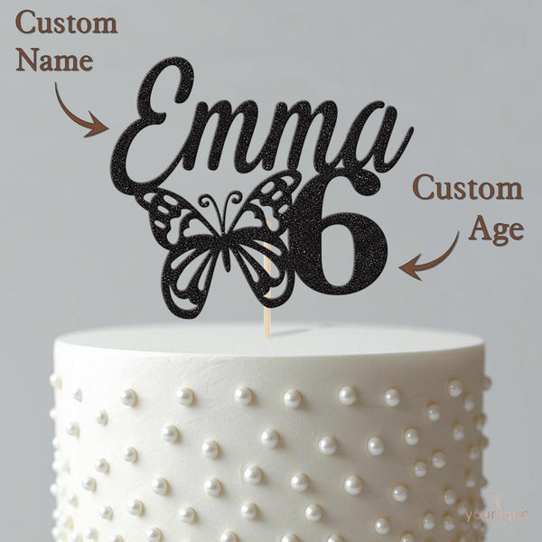 Personalised Butterfly Birthday Cake Topper Any Age and Name - view 4