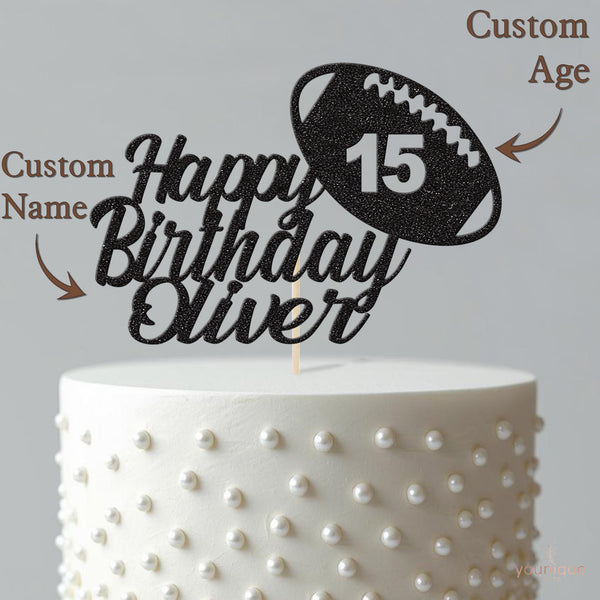 Personalised Rugby Birthday Cake Topper Any Age and Name - view 4