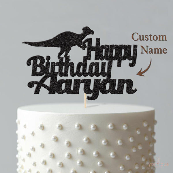 Personalised Dinosaur Birthday Cake Topper with Name - view 4