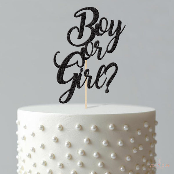 Boy or Girl Gender Reveal Cake Topper - view 4