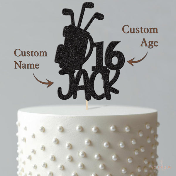 Personalised Golf Bag Birthday Cake Topper Any Age and Name - view 4