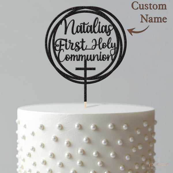 Personalised First Holy Communion Cake Topper with Name - view 4
