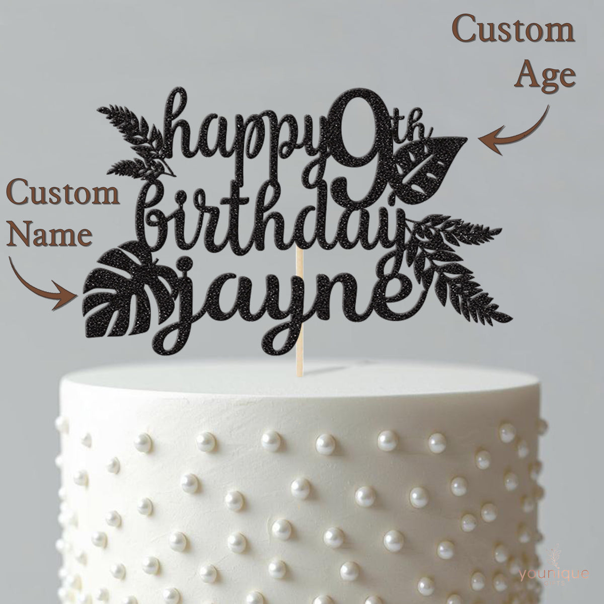 Personalised Tropical Birthday Cake Topper Any Age and Name - view 4