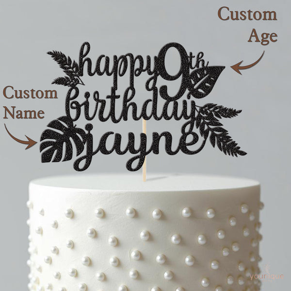 Personalised Tropical Birthday Cake Topper Any Age and Name - view 4