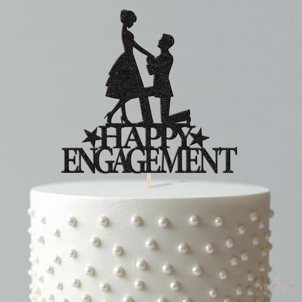 Happy Engagement Proposal Cake Topper - view 4