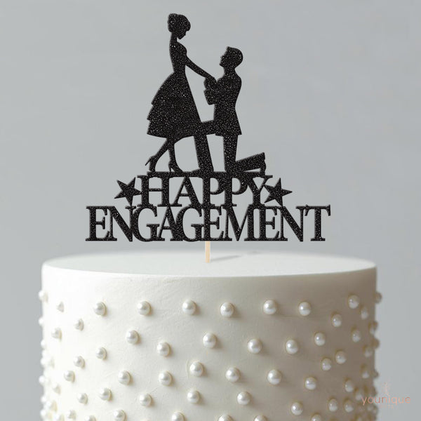 Happy Engagement Proposal Cake Topper - view 4