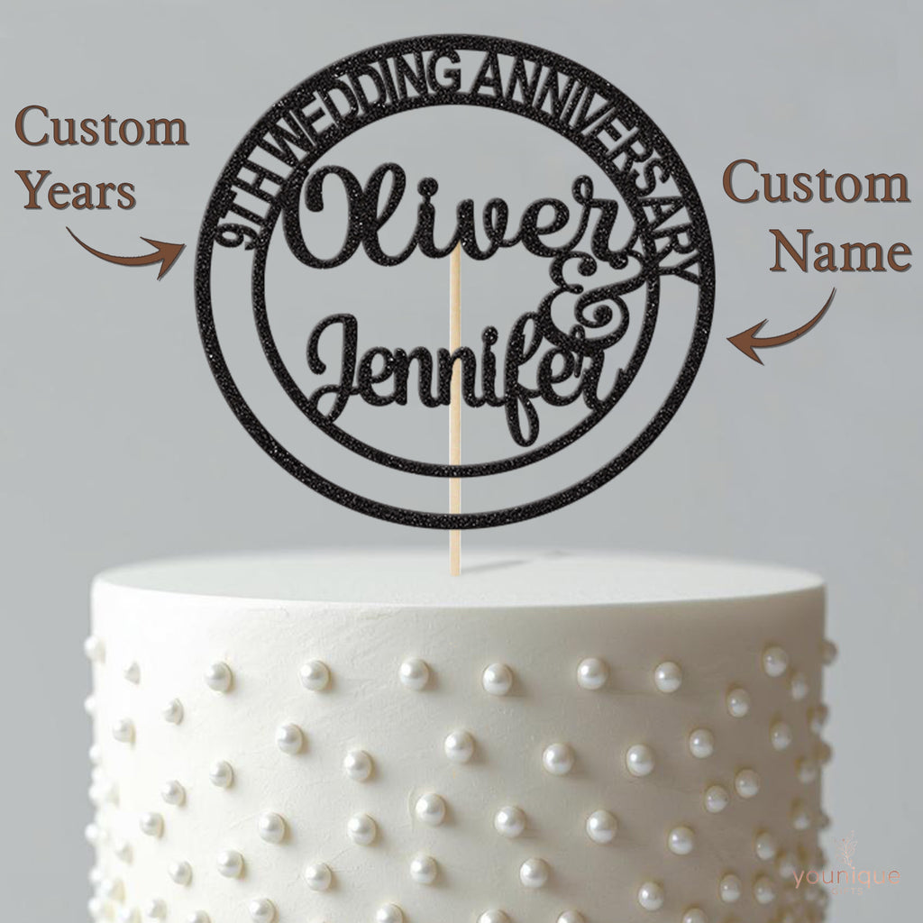 Personalised Wedding Anniversary Cake Topper Any Year and Names - view 4