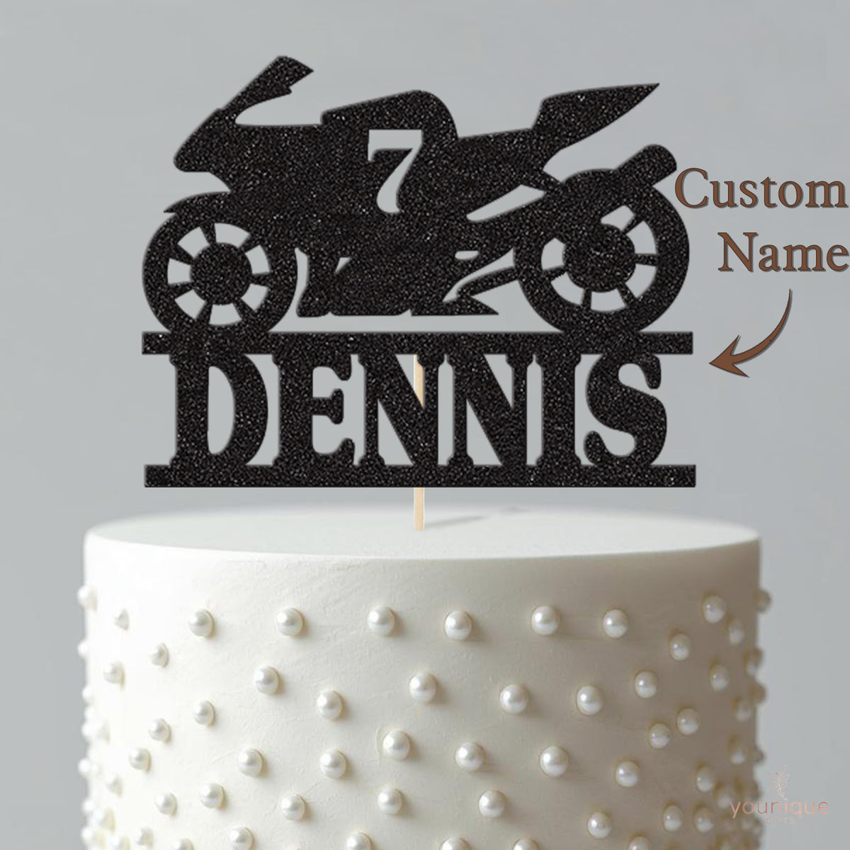 Personalised Motorbike Birthday Cake Topper Any Age and Name - view 4